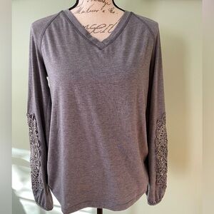 Women’s Grey Blouse with Cutout Detail Size Small